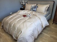 Комплект постільної білизни однотонний BEIGE 0060, Сатин 100 Бавовна, ТМ Комфорт-текстиль