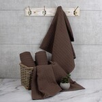 Полотенце вафельное 40 x 60 см, без бордюра, коричневое, ТМ Aisha