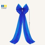 Бант декоративний 65 x 200 см великий фатиновий святковий синій - фото 4