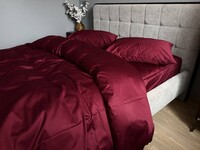 Комплект Бордовый сатин LUX SD-1652 Комфорт-текстиль, все размеры, пошив на заказ - фото 11