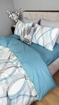 Комплект постельного белья Бриз Turkish Cotton, двусторонний, белый с бирюзовыми волнами - фото 11