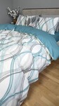 Комплект постельного белья Бриз Turkish Cotton, двусторонний, белый с бирюзовыми волнами - фото 6