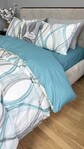Комплект постельного белья Бриз Turkish Cotton, двусторонний, белый с бирюзовыми волнами - фото 8