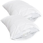 Чехол защитный на подушку микрофибра набор 2 шт 70 x 70 cм съемный с молнией стеганный белый ТМ IDEIA - фото 9