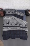 Комплект постільної білизни First Choice Flanel евро (Happiness Navy Blue) - фото 1