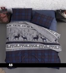 Комплект постільної білизни First Choice Flanel евро (Happiness Navy Blue) - фото 2