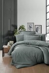 Комплект постельного белья First Choice Snazzy Moonmist, сатин, евро, серо-зеленый