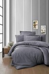 Комплект постельного белья First Choice Snazzy Quicksilver, сатин, евро, серебристо-серый
