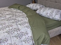 Комплект постільної білизни Turkish Cotton Гілочка, хакі - фото 12