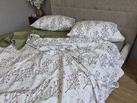 Комплект постільної білизни Turkish Cotton Гілочка, хакі - фото 13