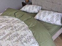 Комплект постільної білизни Turkish Cotton Гілочка, хакі - фото 16
