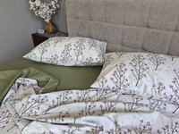 Комплект постільної білизни Turkish Cotton Гілочка, хакі - фото 8