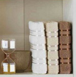 Набор полотенец 3 шт Gursan Cotton Stripe Mikro Delux 70x140 (Stripe - Brown)
