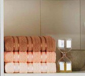 Набор полотенец 3 шт Gursan Cotton Stripe Mikro Delux 70x140 персик-коричневый - фото 1