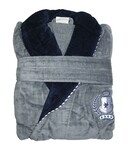 Халат чоловiчий велюр-махра розмір 2XL Gray ТМ Gursan - фото 2