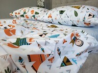 Комплект постельного белья Хитрый лис/блакитний, Turkish flannel - фото 3