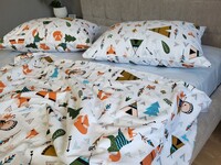 Комплект постельного белья Хитрый лис/блакитний, Turkish flannel - фото 5