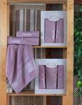 Подарочный набор махровых полотенец 2 шт., 50 x 90 см., 70 x 140 см., Damask Ornament-Leylak, ТМ Gulcan