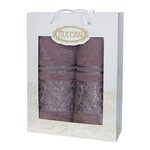 Подарунковий набір махрових рушників 2 шт., 50 x 90 см., 70 x 140 см., Damask Ornament-Leylak, ТМ Gulcan - фото 3