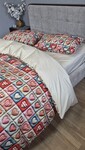 Комплект постільної білизни Кантрі Cotton 5D бежевий горошок із сердечками - фото 14