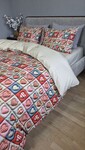 Комплект постільної білизни Кантрі Cotton 5D бежевий горошок із сердечками - фото 15
