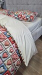 Комплект постільної білизни Кантрі Cotton 5D бежевий горошок із сердечками - фото 8