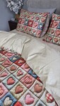 Комплект постільної білизни Кантрі Cotton 5D бежевий горошок із сердечками - фото 10