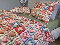 Комплект постільної білизни Кантрі Cotton 5D хакі із сердечками - фото 18