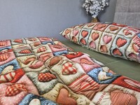 Комплект постільної білизни Кантрі Cotton 5D хакі із сердечками - фото 3
