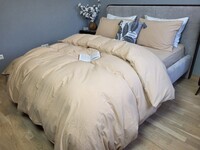 Комплект постільної білизни Beige, Варена бавовна LUXURY, ТМ Комфорт-текстиль