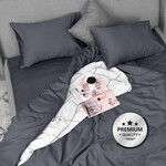 Комплект постельного белья евро, пододеяльник 200 x 220 см, премиум сатин, темно-серый, ТМ IDEIA - фото 20