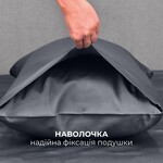 Комплект постельного белья евро, Сатин Премиум, пододеяльник 200 x 220, трикотажная простынь на резинке, темно-серый, ТМ IDEIA - фото 17