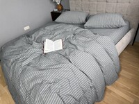 Комплект постільної білизни Favorite Washed Cotton (варена бавовна), в смужку сірий - фото 11