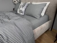 Комплект постільної білизни Favorite Washed Cotton (варена бавовна), в смужку сірий - фото 12