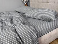 Комплект постільної білизни Favorite Washed Cotton (варена бавовна), в смужку сірий - фото 13