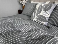 Комплект постільної білизни Favorite Washed Cotton (варена бавовна), в смужку сірий - фото 18