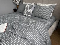 Комплект постільної білизни Favorite Washed Cotton (варена бавовна), в смужку сірий - фото 20