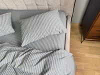 Комплект постільної білизни Favorite Washed Cotton (варена бавовна), в смужку сірий - фото 6