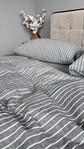 Комплект постільної білизни Favorite Washed Cotton (варена бавовна), в смужку сірий - фото 8