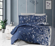 Комплект постельного белья First Choice сатин евро (Living Navy Blue)