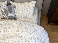 Комплект постільної білизни Флорія Ранфорс Гофре білий з квітами - фото 7