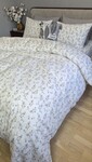 Комплект постільної білизни Флорія Ранфорс Гофре білий з квітами - фото 9