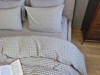 Комплект постільної білизни Kredo, Варена бавовна в сіру клітинку - фото 3