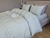 Комплект постільної білизни Light Azure, Варена бавовна аквамаринова W1061 - фото 5