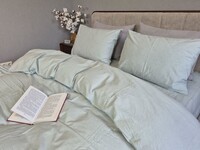 Комплект постільної білизни Light Azure, Варена бавовна аквамаринова W1061 - фото 9