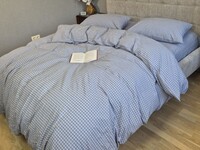 Комплект постільної білизни Mono, Варена бавовна, дрібна клітинка - фото 18
