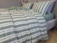 Комплект постільної білизни Paolo Green + Forest Green, Варена бавовна зелена - фото 16