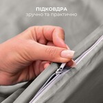 Комплект постельного белья полуторный, пододеяльник 145 x 215 см, премиум сатин, серый/беж, ТМ IDEIA - фото 14
