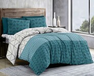 Комплект постельного белья Pretty Turquoise Abstraction 795, евро, ранфорс, 100 хлопок