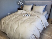 Комплект постельного белья Satin GOFRE Жатка, бежевый - фото 5